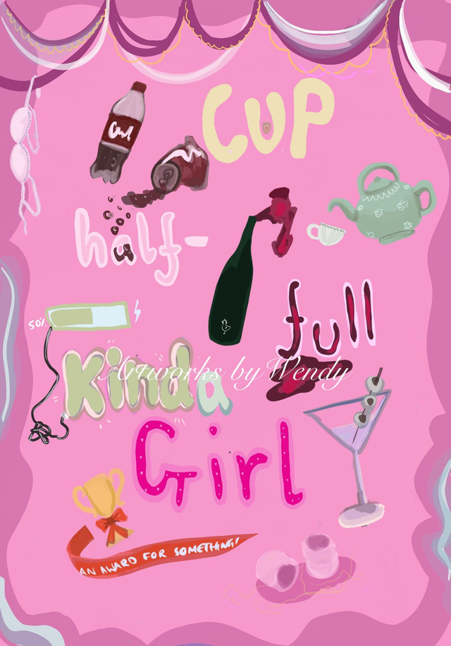 Cup Half-Full Kinda Girl (Pink)