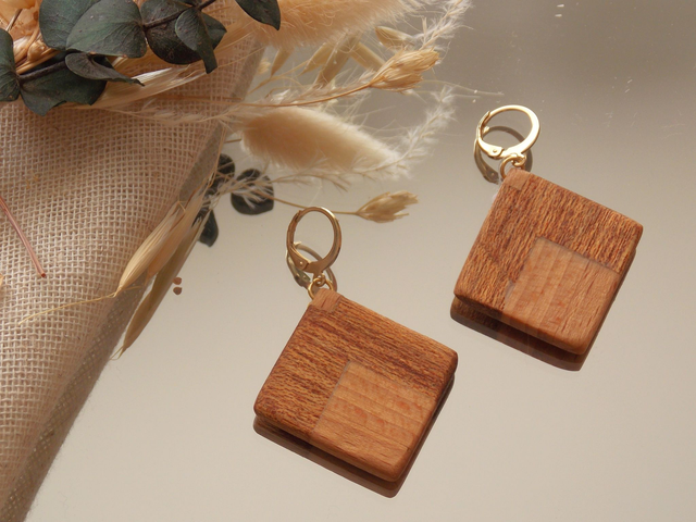 Boucles d&#039;oreilles élégance carré | Fait main en Isère