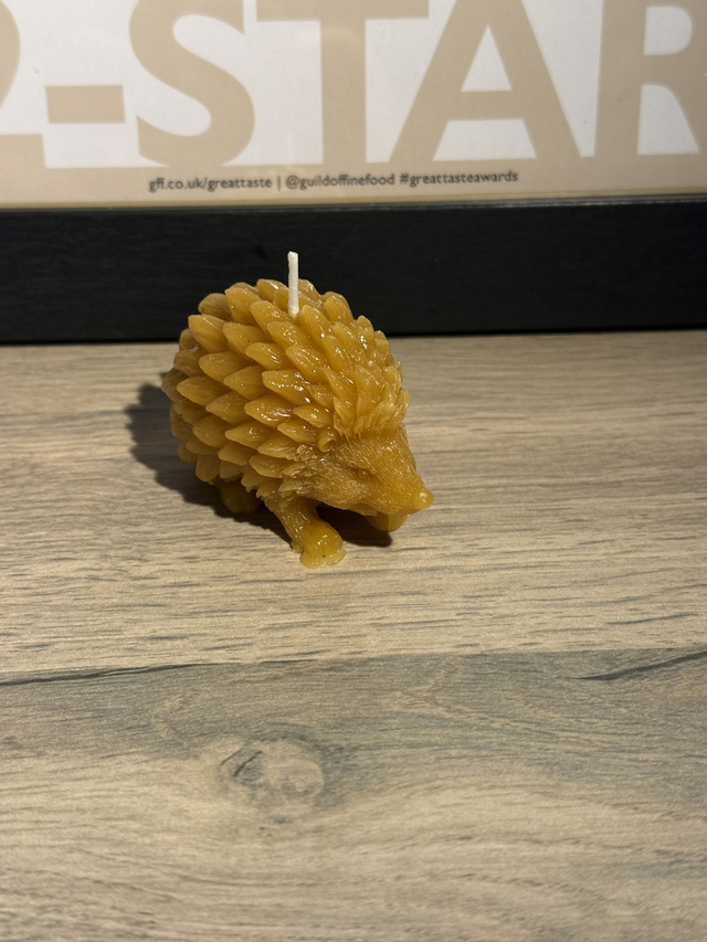 Hedgehog Shaped Candle (Small) - 100% Beeswax (2)