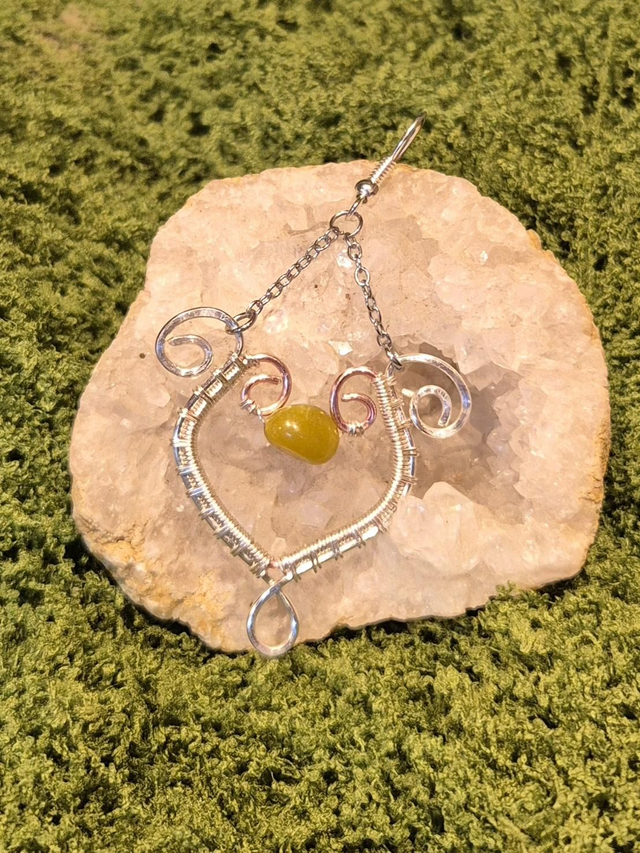 Boucle d'oreilles chaudron opale verte