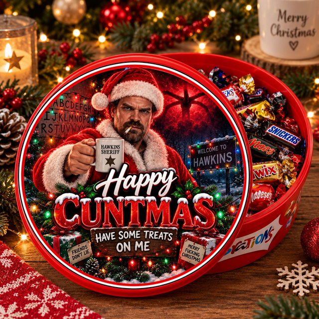 Adult Cuntmas Christmas Chocolate Tub Sticker | Funny Christmas Sweet Tub Label | Custom Christmas Treat Sticker | DIY Christmas Gifts