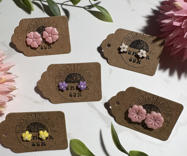 Handmade Flower Clay Studs