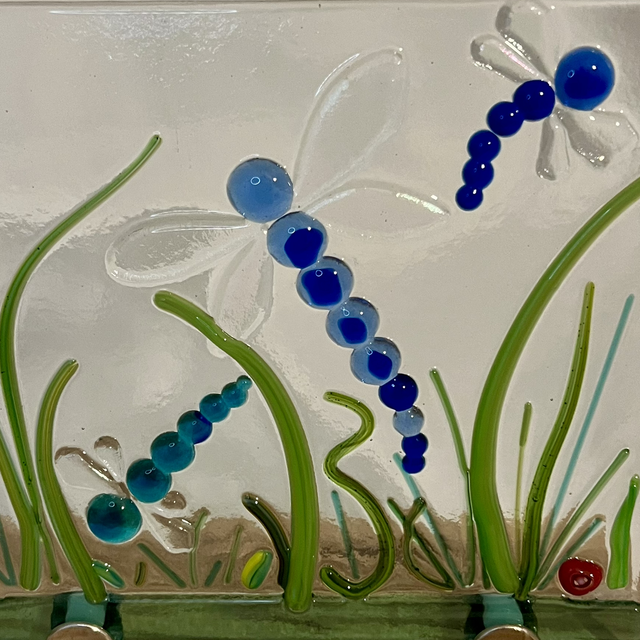 Dragonfly Dance Fused Glass Picture