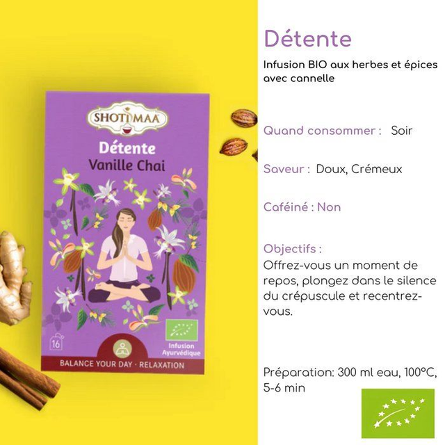 Box Détente : Infusions Bio Sans Caféine – Énergie Matinale, Clarté Mentale Journée, Sommeil Réparateur
