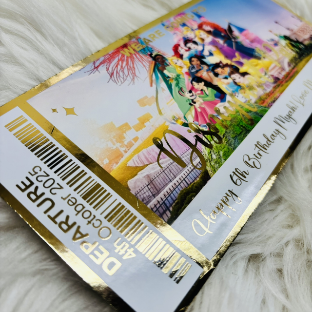 Disneyland princess foiled ticket 