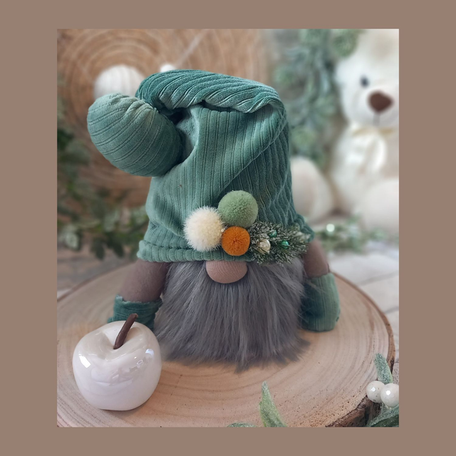 Tomte lutin vert de Noël (29 à 18 cm)