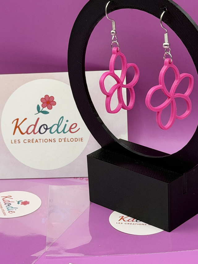 Boucles d'oreilles Fleur - Attaches Crochet Inox ou couleur dorée