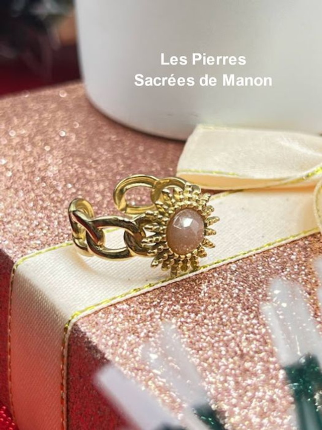 Bague en Pierre de Soleil ajustable