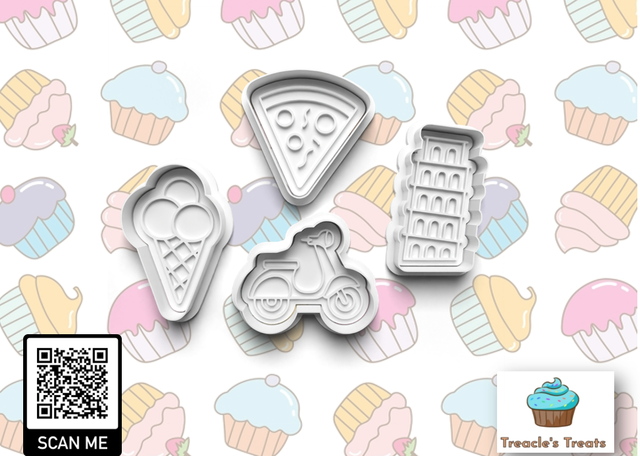 Italy Theme Fondant/cookie stamps with cutters