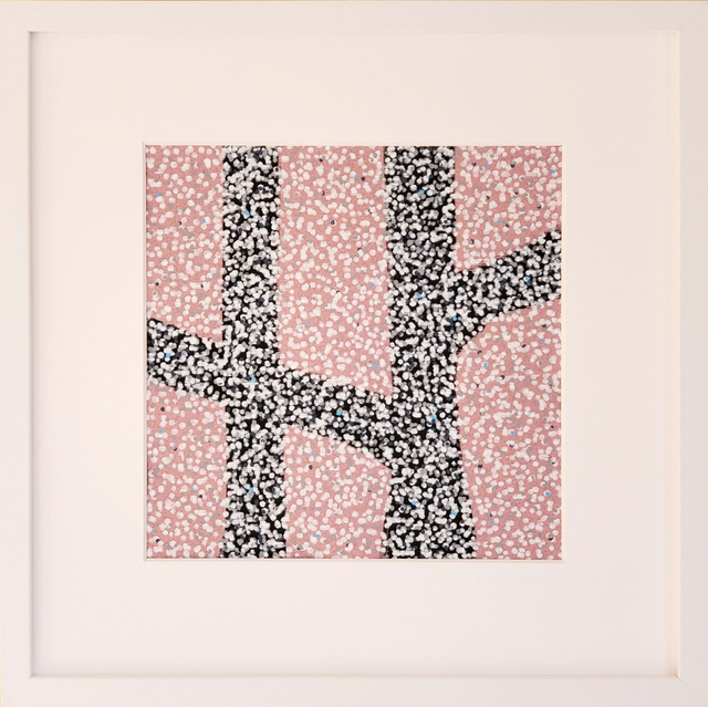 Peinture "Petites ombres et pétales no. 1" - 20 x 20 cm