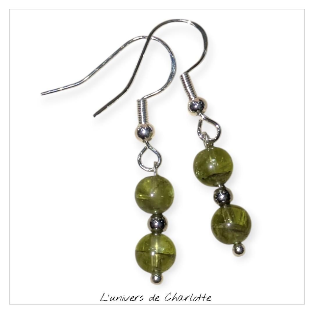 Boucles d&#039;oreilles &quot;Péridot&quot; BO-153
