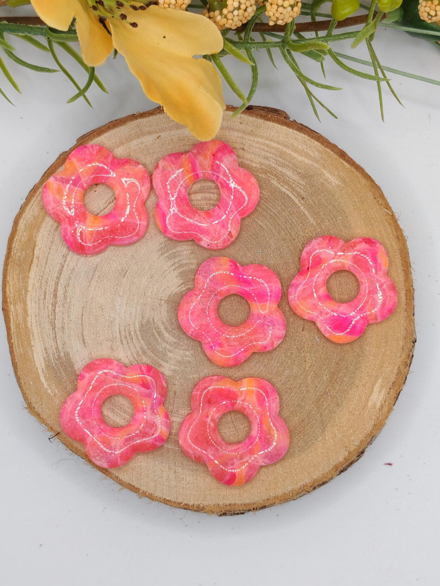 Fleurs Amaya marbré rose 