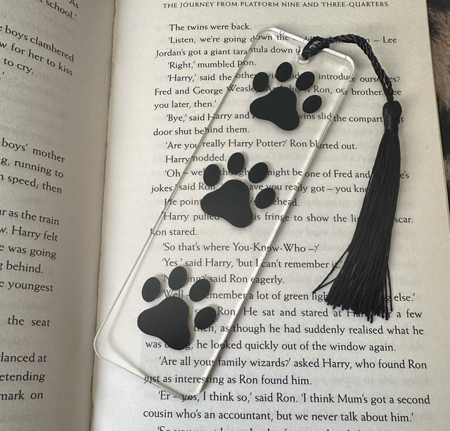 Acrylic Paw Print Bookmark