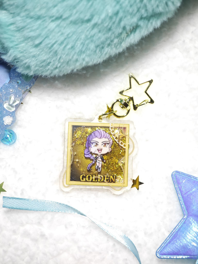 Huntr/X K-Pop Demon Hunters Liquid Glitter Keychain