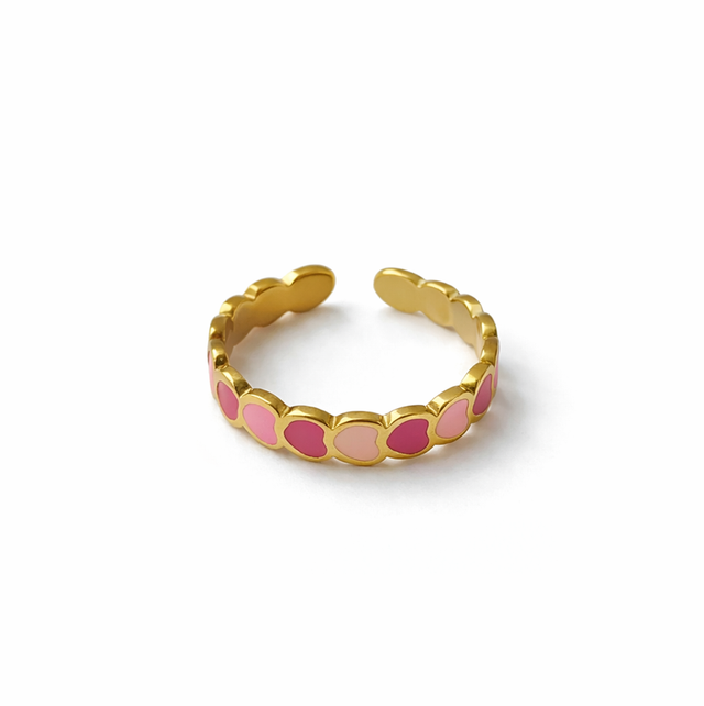 Pink hearts ring 