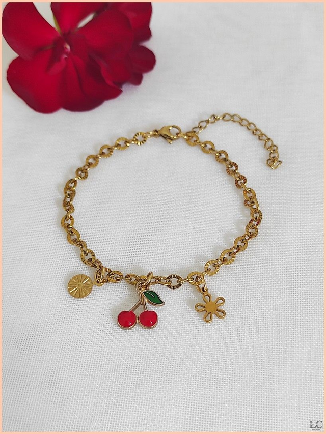 Bracelet chaîne lips avec breloques