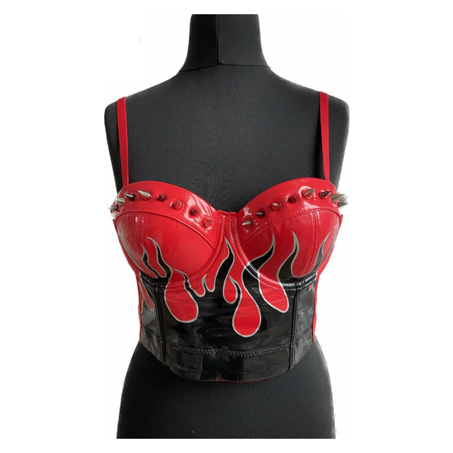 Flames Bustier in Red