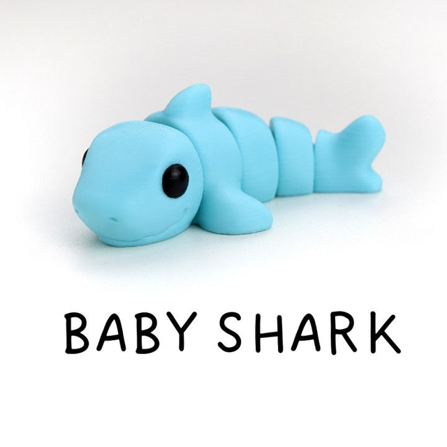 Shark Articulated flexible Autistic Toy 3D Printed Gift Wiggle Animal