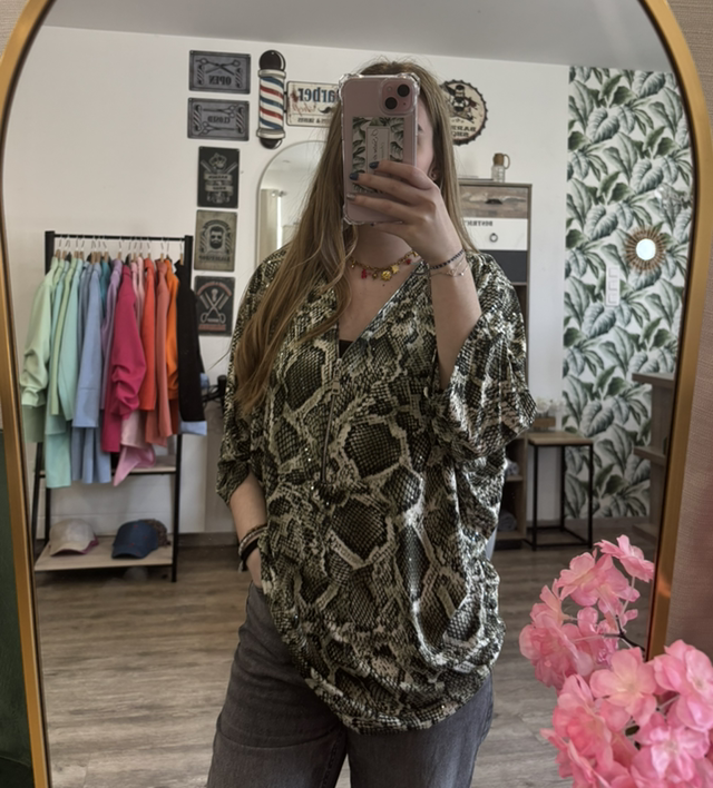 Chemisier fluide serpent