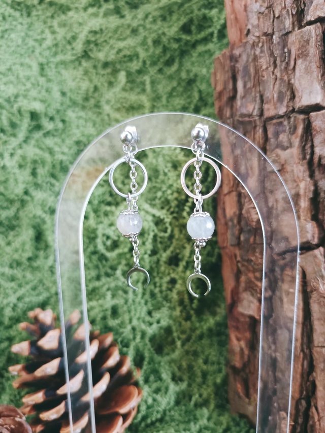 BOUCLES - DRAGON MOON (argenté) 