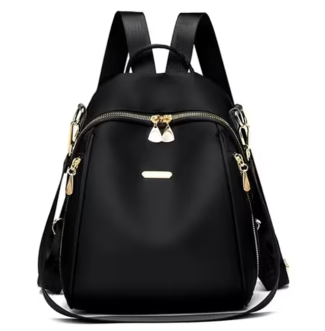 Luxe kleine rugtas voor dames zwart diefstalproof (29x24cm)