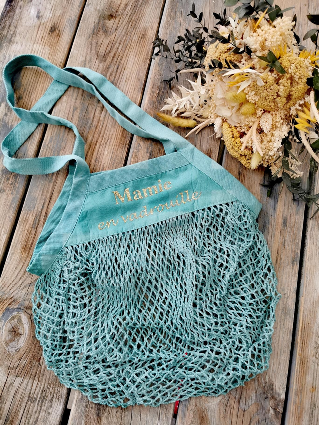 Sac filet &quot;Mamie en vadrouille&quot;