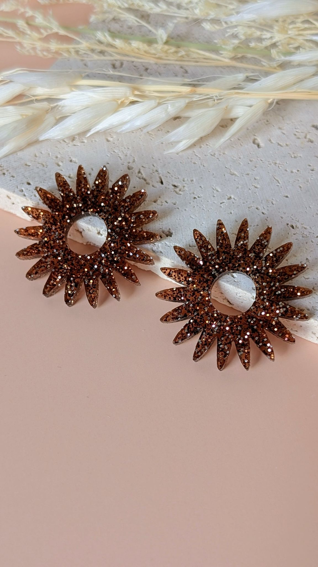 Charms - Iris marron pailleté