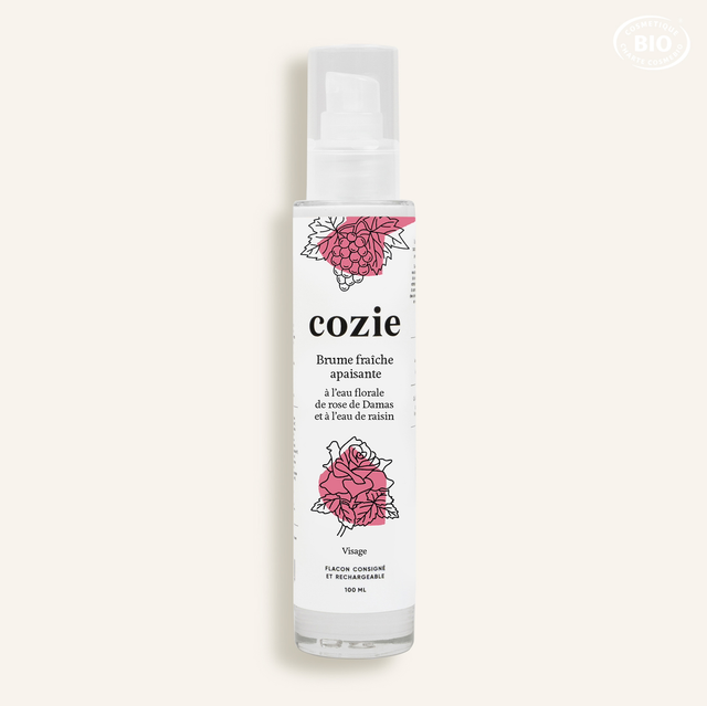 Brume Fraiche Apaisante à l’Eau Florale de Rose et à l’Eau de Raisin Cozie - 100ml