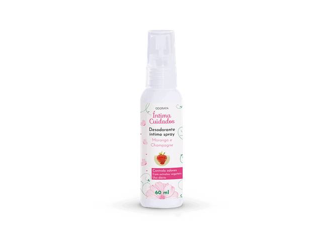 Íntima Cuidados – Desodorante Spray Íntimo Perfumado Morango 60 ml