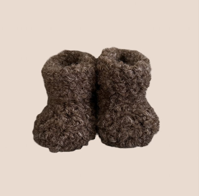Alpaca Booties - Walnut