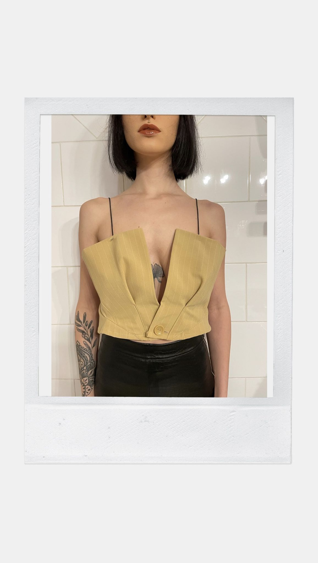 (Prototype) Bustier Upcycled - Rayures - L