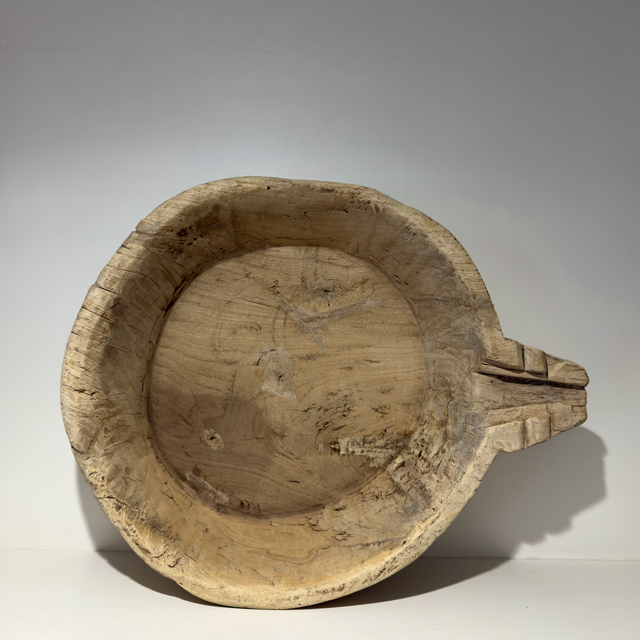 Vintage Indian Wooden Parat Bowl 