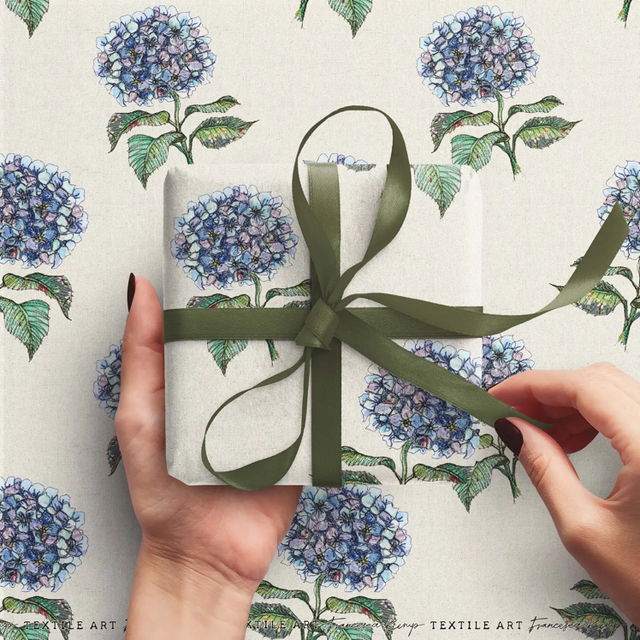 Blue Hydrangea Wrapping Paper