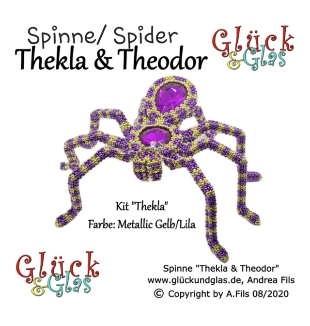 "Spinne Thekla & Theodor", Thekla Metallic Gelb/Lila