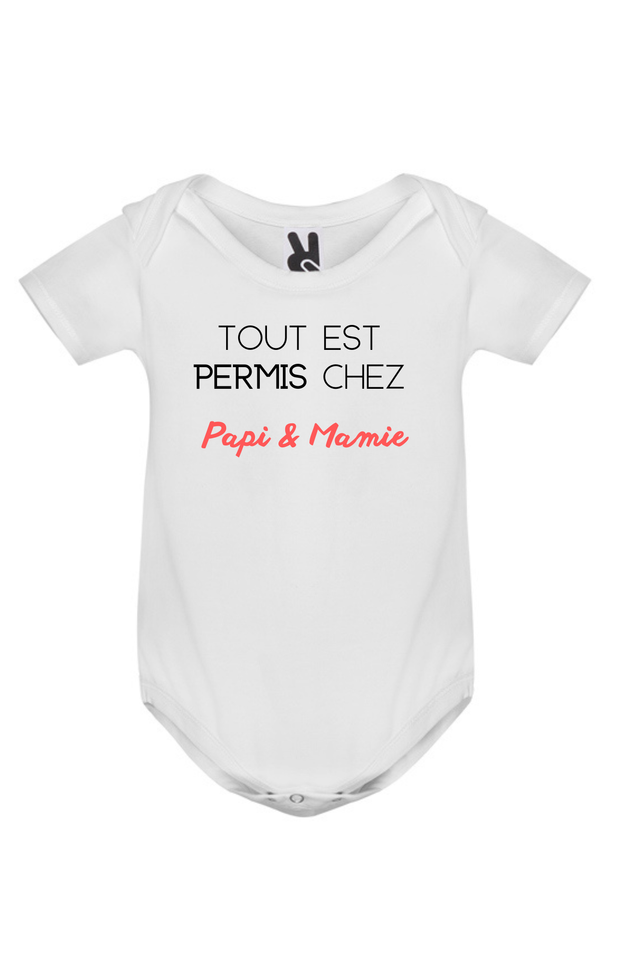 Body bébé manches courtes