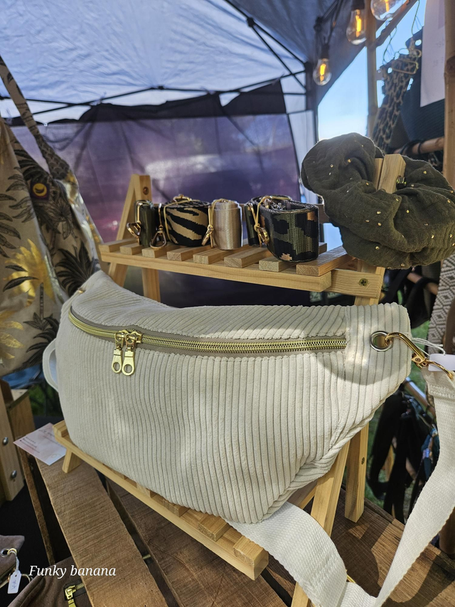 Banane nomade velours écru - Taille L