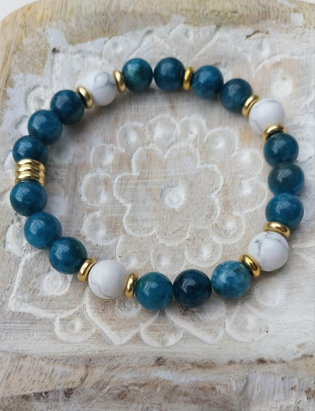 Bracelet Apatite et Howlite