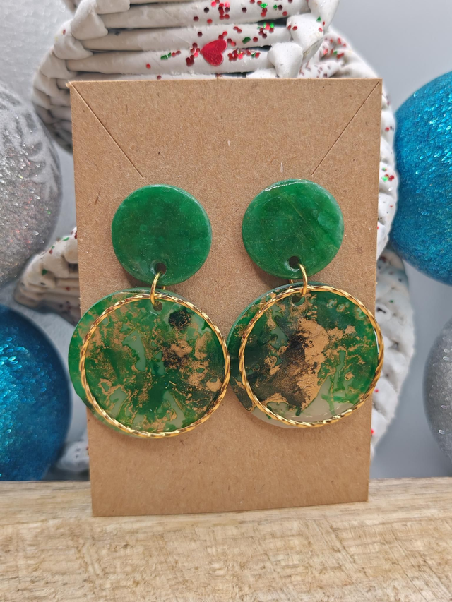 Boucles uniques vert émeraude 