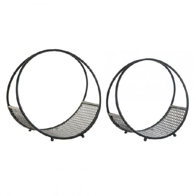 Brennholzträger Metall, 2 Stück, schwarz - Gratis Versand