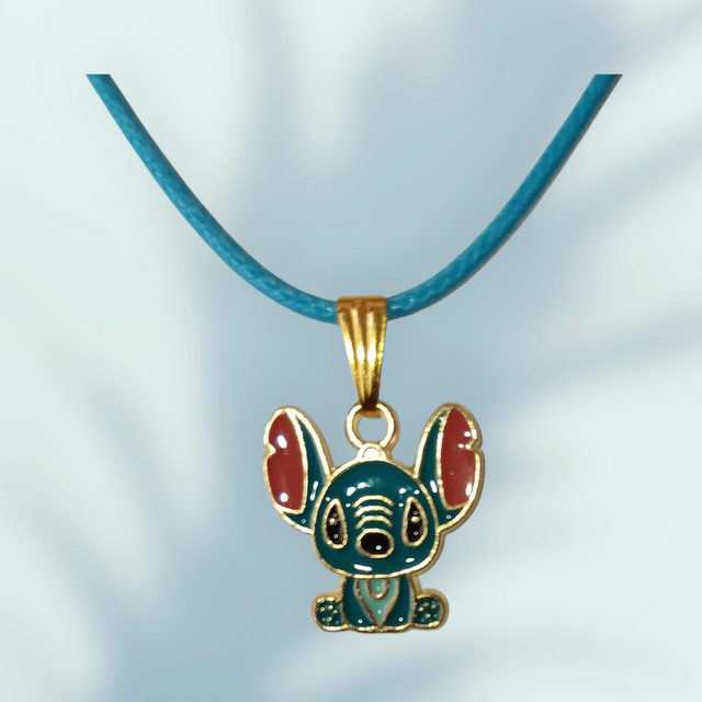 Collier Corde – Charms Monstre Stitch Doré