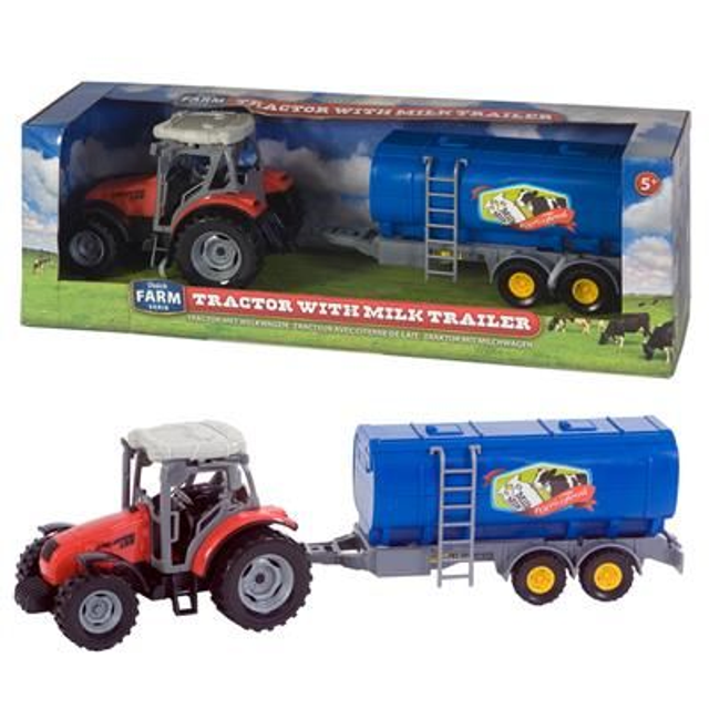 2002916 tracteur rouge avec remorque 