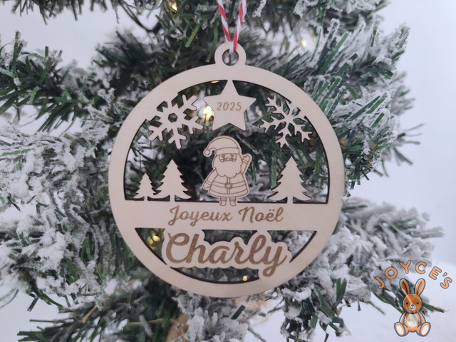 Boule de noël &quot;premier noël&quot;  - 9cm - Modèle Charly