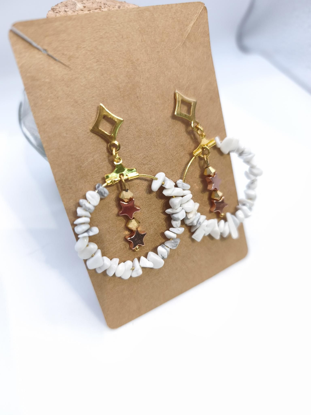 Boucles d'oreilles howlite