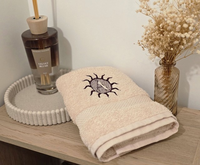 Serviette monogramme - Initiale précieuse