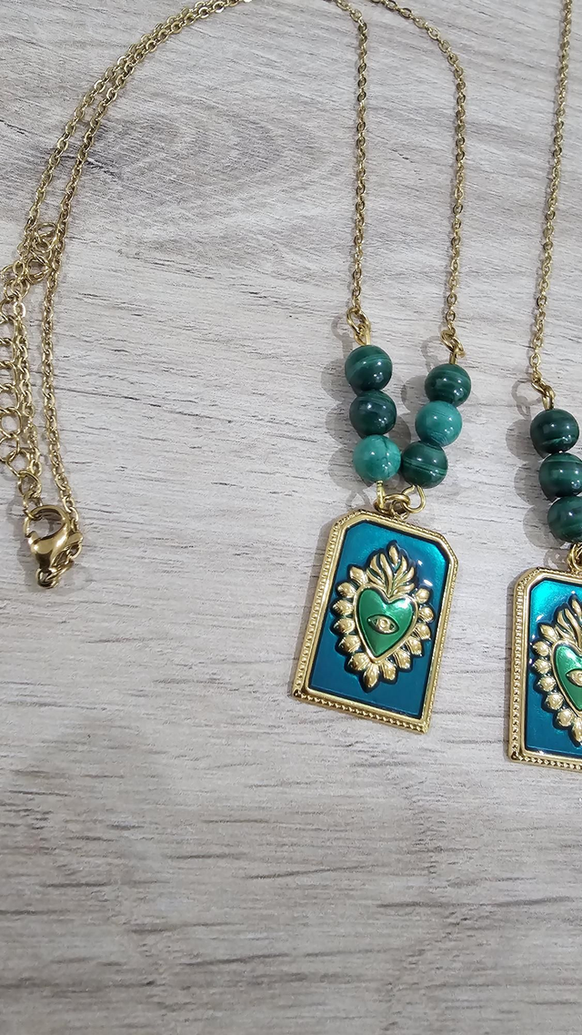 Collier « Métamorphose » – malachite