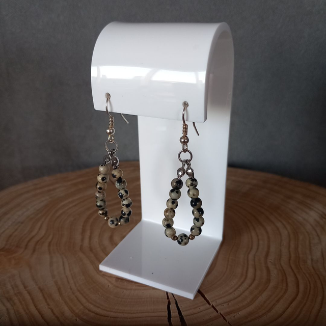 Boucles d&#039;oreilles en Jaspe dalmatien