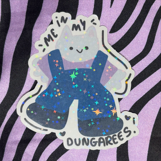 in my dungarees cat sticker 