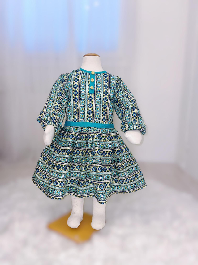 Turkoosi puuvilla mekko 