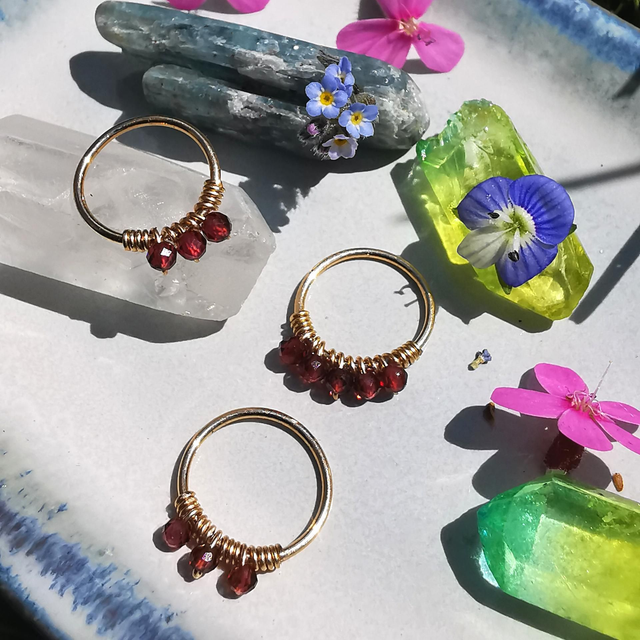 Piercing - Saphirs ou Grenats - Goldfilled 14 Carats - Fait Main