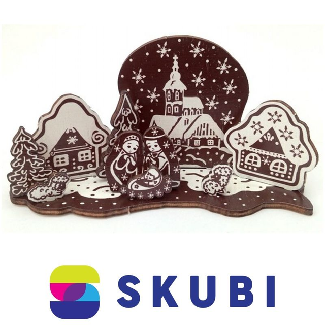 BETLÉM DŘEVĚNÝ SKLÁDACÍ - PERNÍKOVÝ - 20027_OB